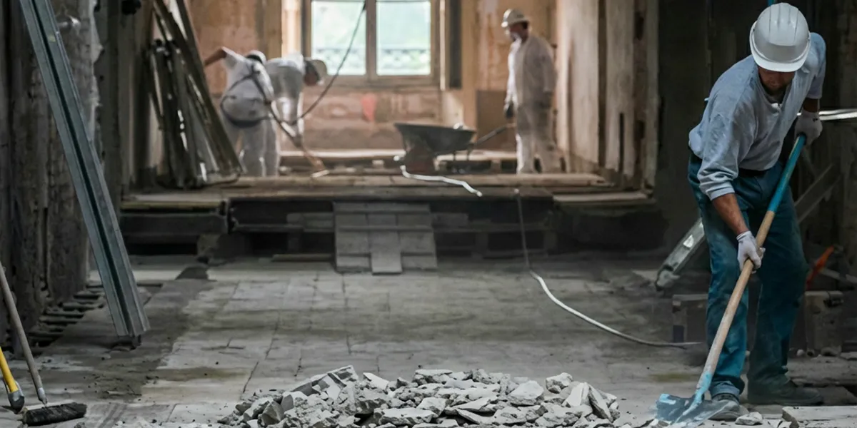 fire damage restoration professionals performing structural cleanup and restoration after a fire in Staten Island, NY